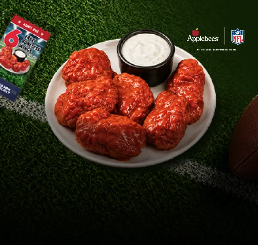 Applebee’s Wing Deals - Score 6 Free Boneless Wings Weekly