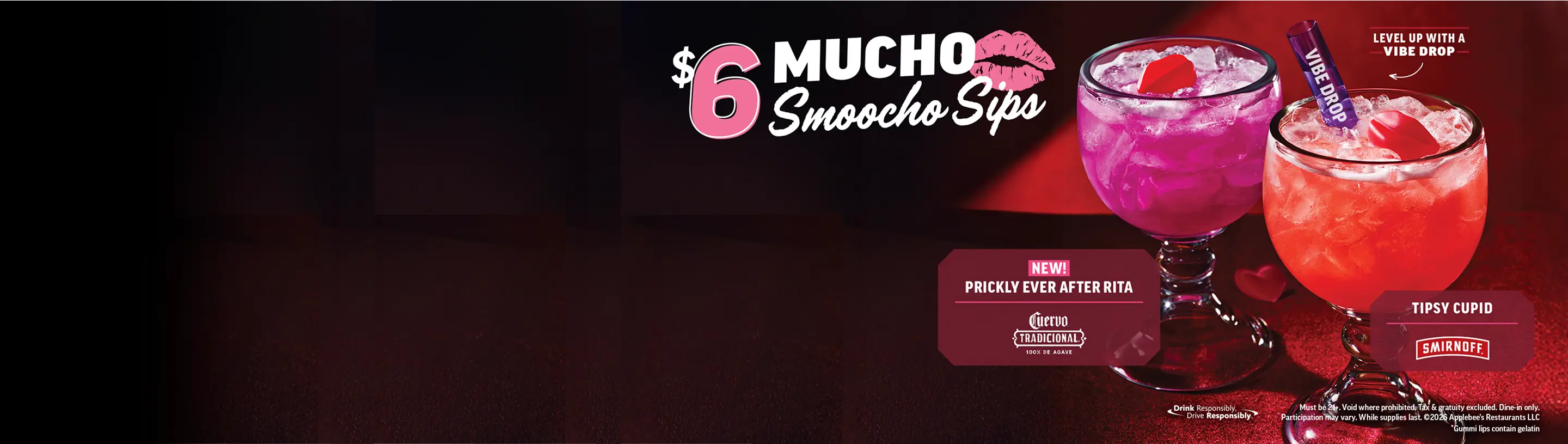 Image of Applebee's Drink Specials - $6 Smoocho Valentine's Day Cocktails