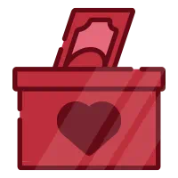 Icon of a Red Donation Box