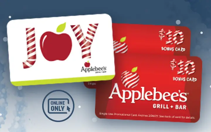 Applebee's Restaurant Gift Card Flash Sale - Get TWO $10 Bonus Cards